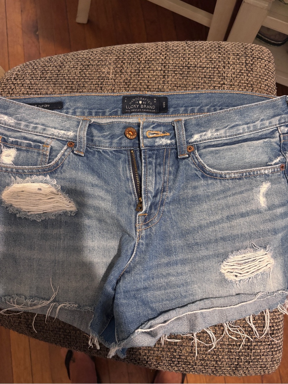 Lucky Brand Light Blue Distressed Denim Jean Shorts